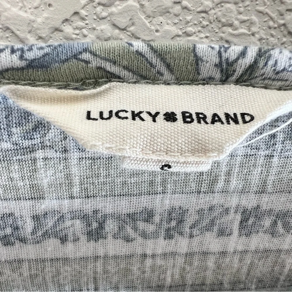 Lucky Brand Green Floral Tie-Neck Women's Top